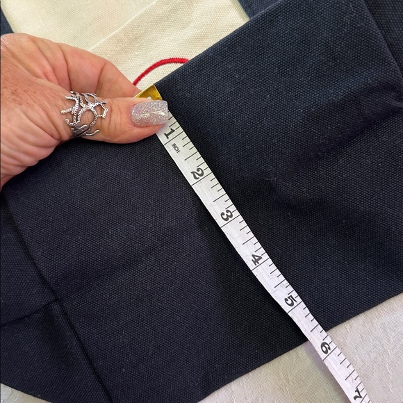 Trader Joe’s Mini Logo Tote Navy Blue Small Grocery Shopping Bag Canvas - Picture 7 of 7